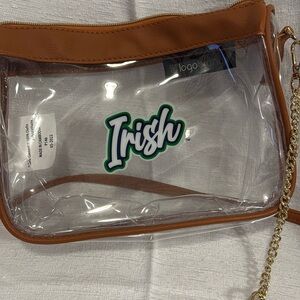 Clear Brown Trim Crossbody Bag Notre Dame